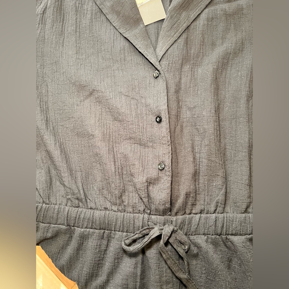 Fabletics Black Cotton Gauze Romper M Relaxed Fit Casual Summer NWT - Picture 6 of 16